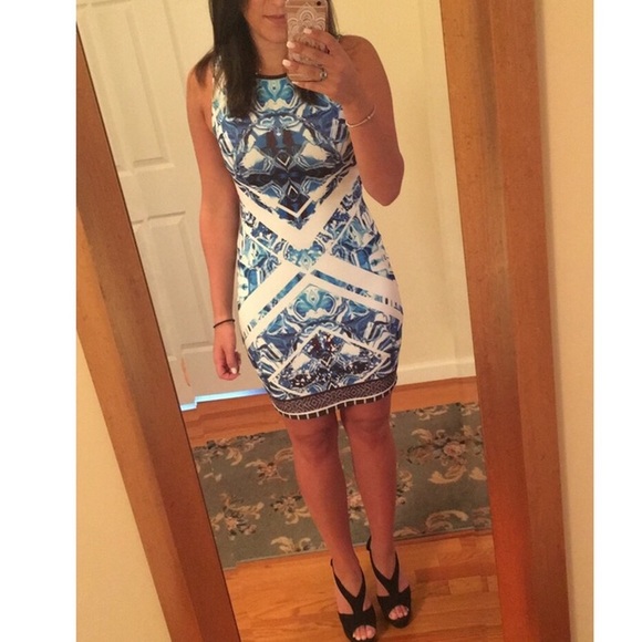 HOST PICK Blue abstract bodycon dress - Picture 6 of 6
